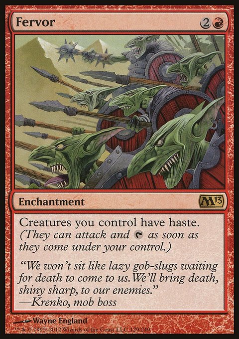 Fervor, Magic 2013 #129, Magic: The Gathering card