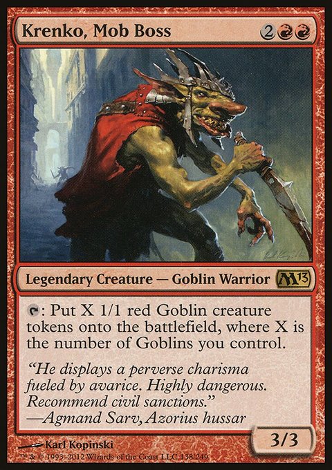 Krenko, Mob Boss, Magic 2013 #138, Magic: The Gathering card