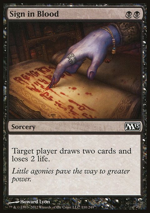 Sign in Blood, Magic 2013 #110, Magic: The Gathering card