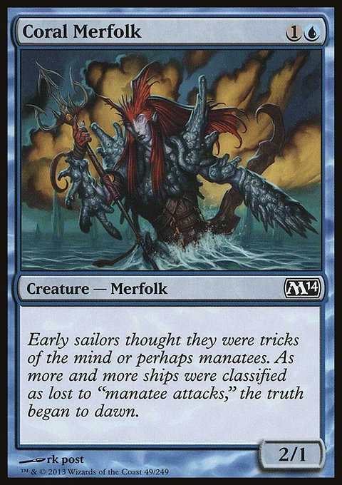 Coral Merfolk, Magic 2014 #49, Magic: The Gathering card