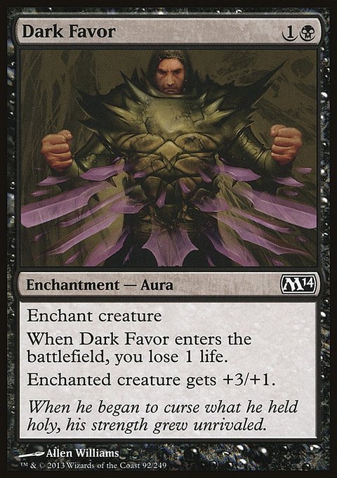 Dark Favor, Magic 2014 #92, Magic: The Gathering card