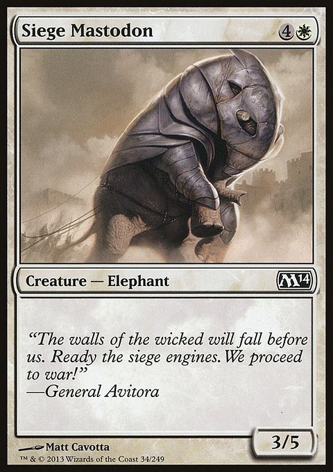 Siege Mastodon, Magic 2014 #34, Magic: The Gathering card