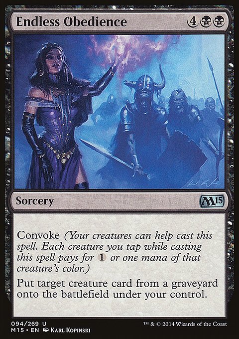 Endless Obedience, Magic 2015 #94, Magic: The Gathering card