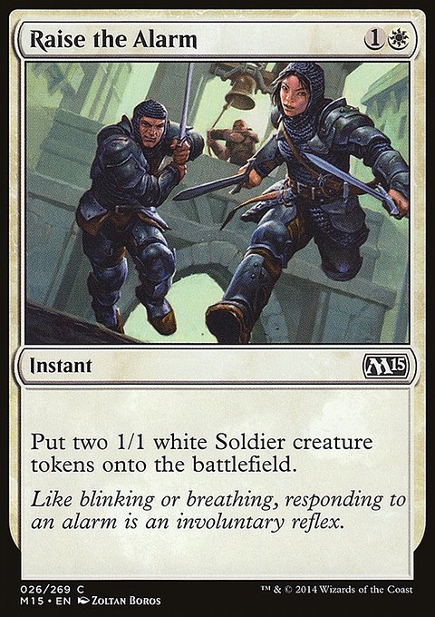 Raise the Alarm, Magic 2015 #26, Magic: The Gathering card