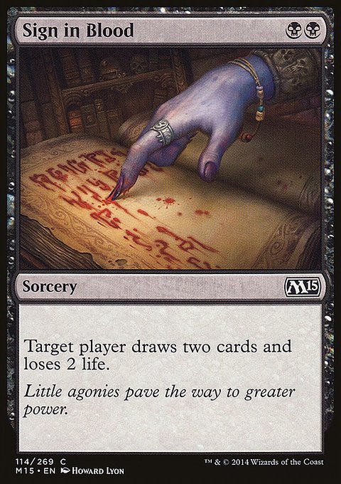 Sign in Blood, Magic 2015 #114, Magic: The Gathering card