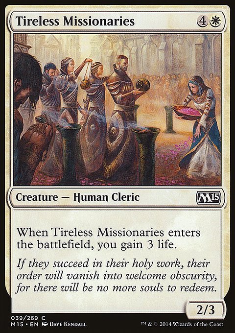 Tireless Missionaries, Magic 2015 #39, Magic: The Gathering card