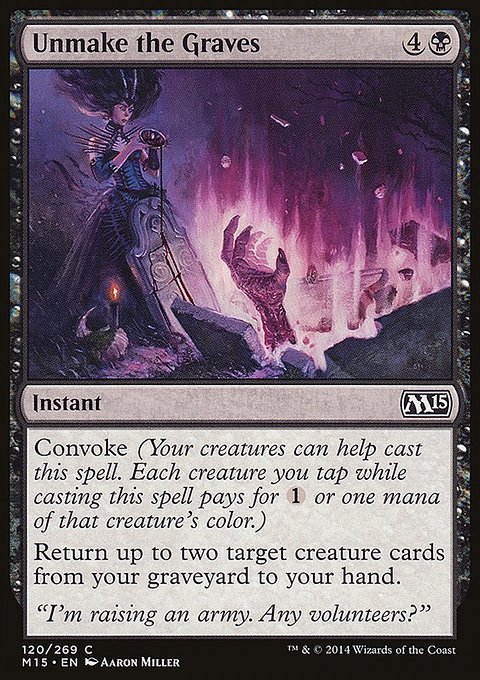 Unmake the Graves, Magic 2015 #120, Magic: The Gathering card