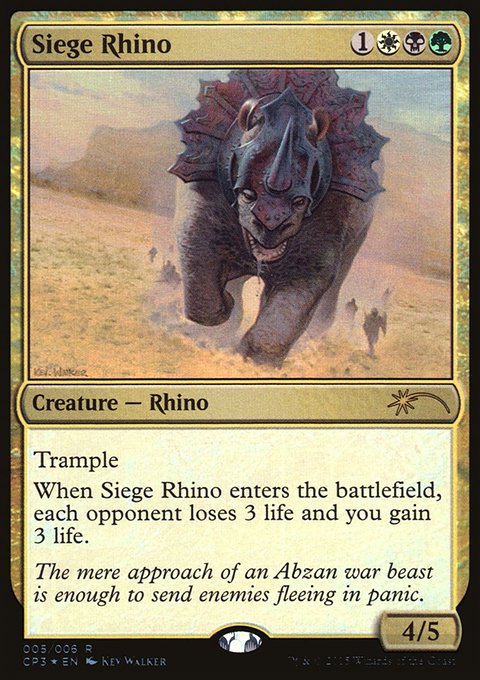 Siege Rhino, Magic Origins Clash Pack #5, Magic: The Gathering card