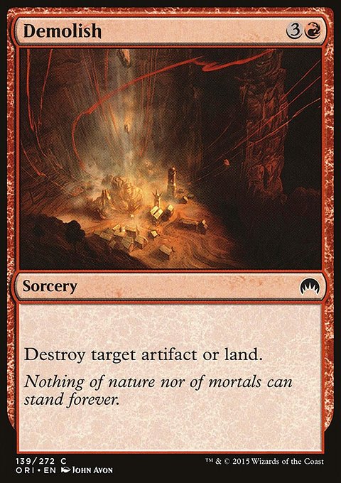 Demolish, Magic Origins #139, Magic: The Gathering card