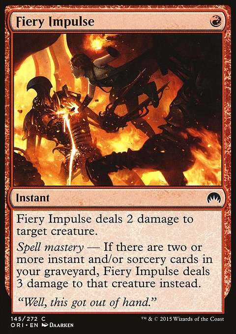 Fiery Impulse, Magic Origins #145, Magic: The Gathering card