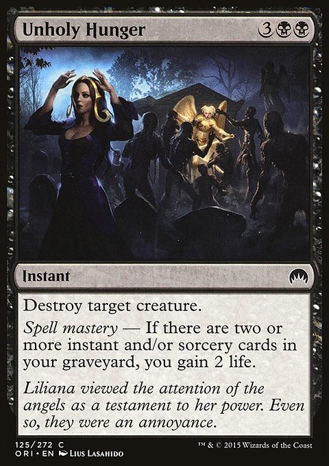 Unholy Hunger, Magic Origins #125, Magic: The Gathering card