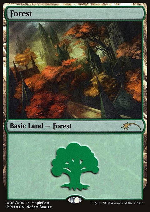 Forest, MagicFest 2019 #6, Magic: The Gathering card
