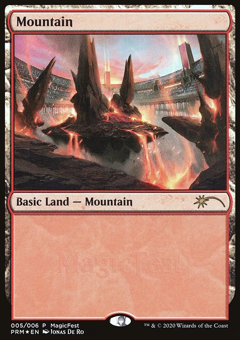 Mountain, MagicFest 2020 #5, Magic: The Gathering card