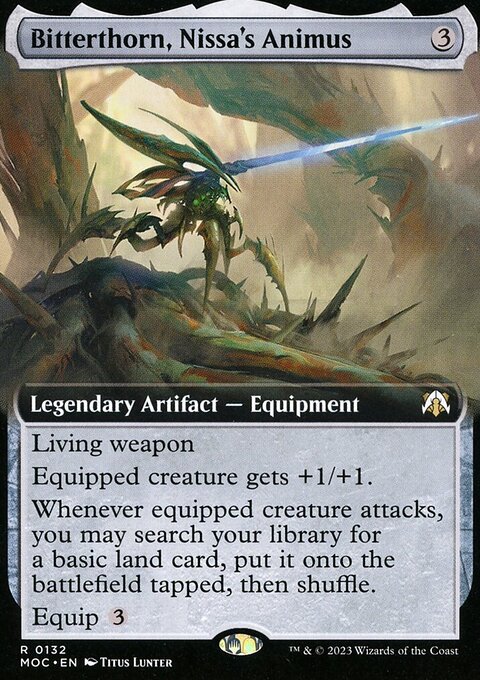 Bitterthorn, Nissa's Animus, March of the Machine Commander #132, Magic: The Gathering card