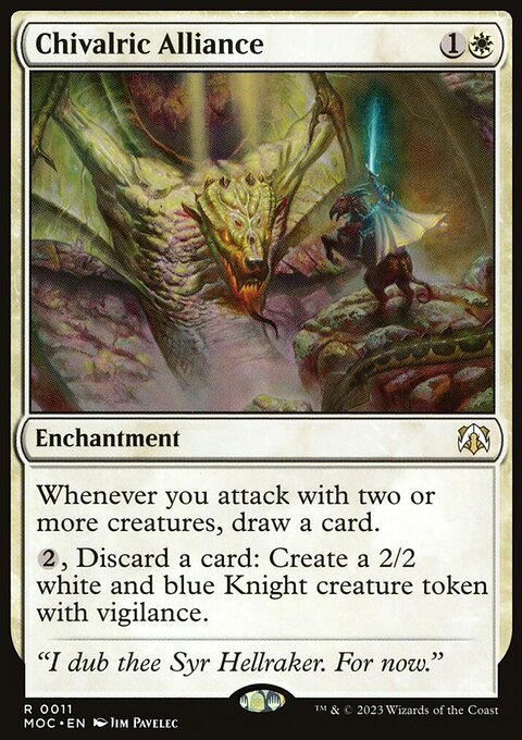 Chivalric Alliance, March of the Machine Commander #11, Magic: The Gathering card