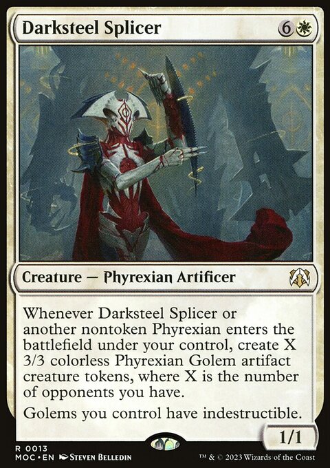 Darksteel Splicer, March of the Machine Commander #13, Magic: The Gathering card