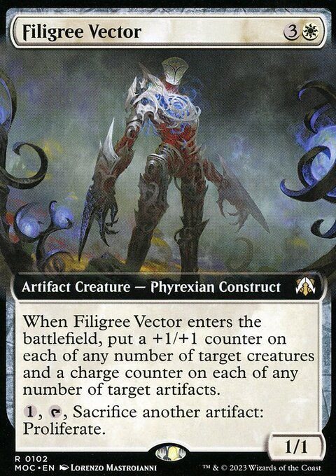 Filigree Vector, March of the Machine Commander #102, Magic: The Gathering card