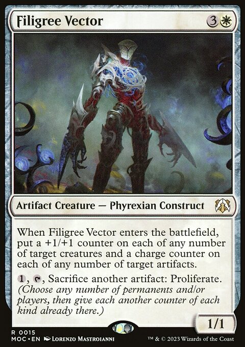 Filigree Vector, March of the Machine Commander #15, Magic: The Gathering card