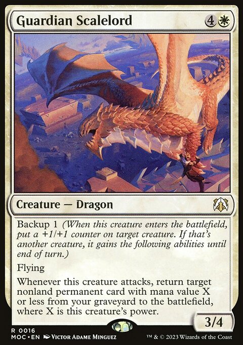 Guardian Scalelord, March of the Machine Commander #16, Magic: The Gathering card