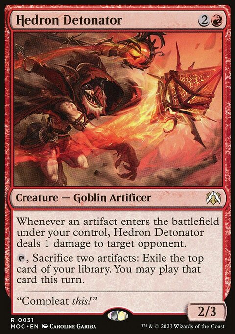 Hedron Detonator, March of the Machine Commander #31, Magic: The Gathering card