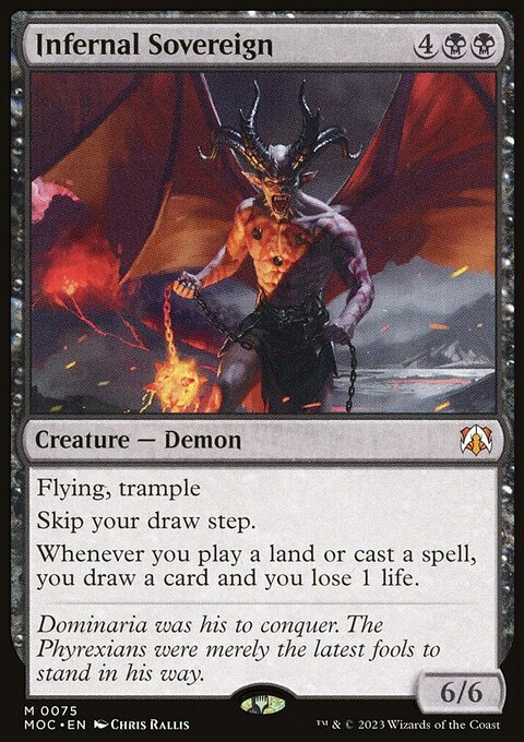 Infernal Sovereign, March of the Machine Commander #75, Magic: The Gathering card