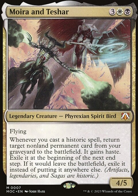Moira and Teshar, March of the Machine Commander #7, Magic: The Gathering card
