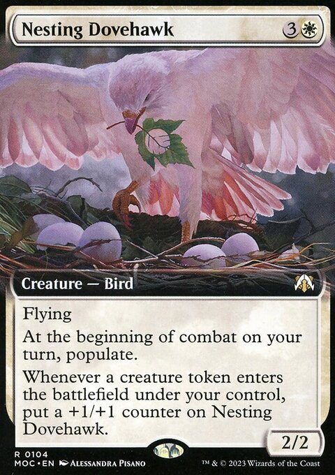 Nesting Dovehawk, March of the Machine Commander #104, Magic: The Gathering card