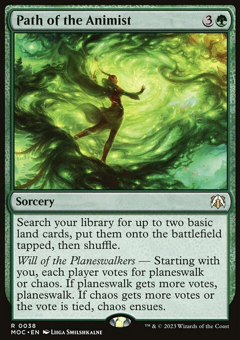 Path of the Animist, March of the Machine Commander #38, Magic: The Gathering card