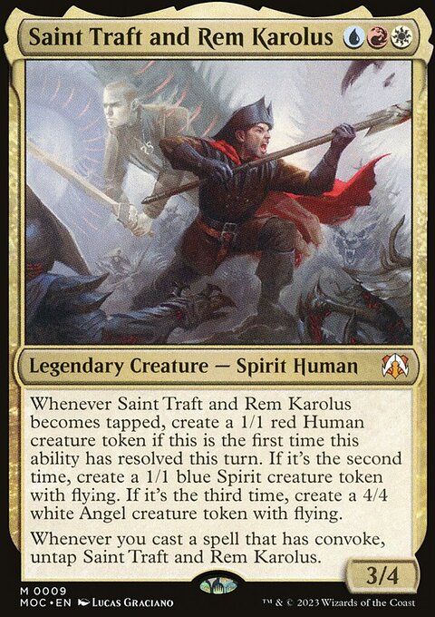 Saint Traft and Rem Karolus, March of the Machine Commander #9, Magic: The Gathering card