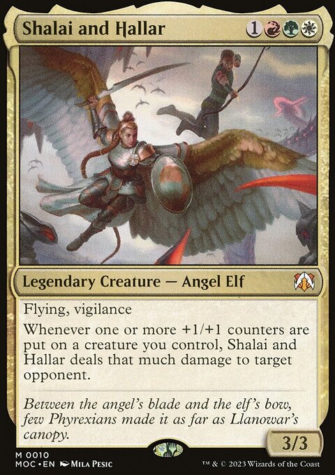 Shalai and Hallar, March of the Machine Commander #10, Magic: The Gathering card