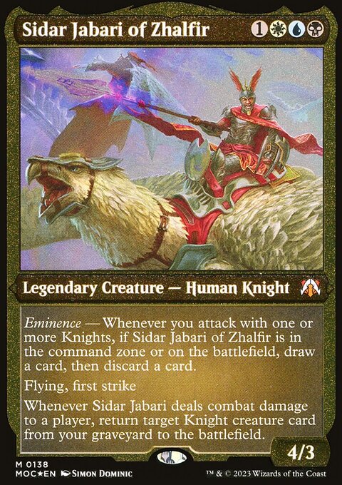Sidar Jabari of Zhalfir, March of the Machine Commander #138, Magic: The Gathering card