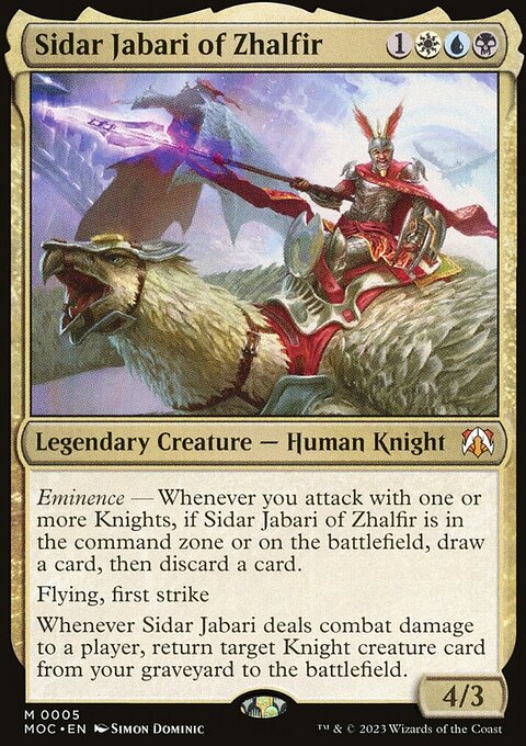 Sidar Jabari of Zhalfir, March of the Machine Commander #5, Magic: The Gathering card