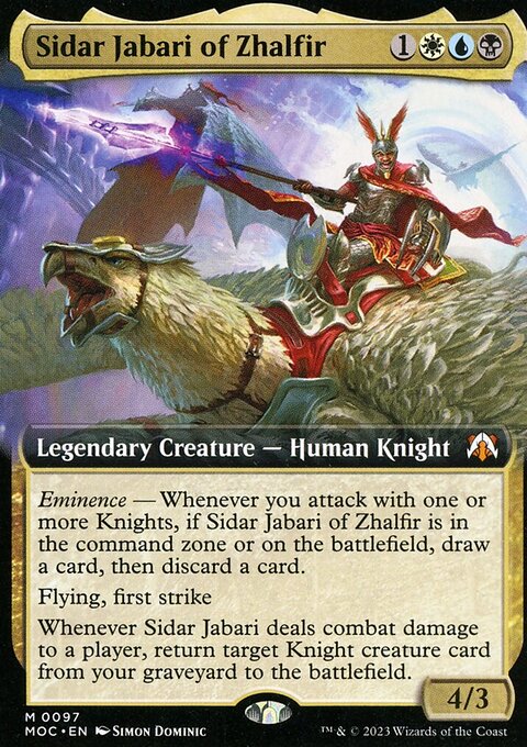 Sidar Jabari of Zhalfir, March of the Machine Commander #97, Magic: The Gathering card