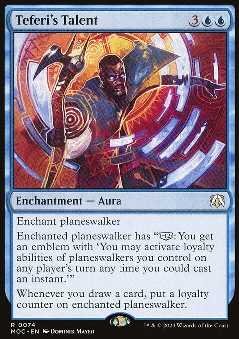 Teferi's Talent, March of the Machine Commander #74, Magic: The Gathering card