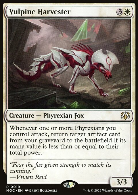 Vulpine Harvester, March of the Machine Commander #19, Magic: The Gathering card