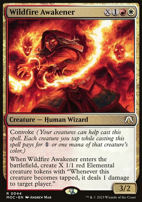 Wildfire Awakener, March of the Machine Commander #44, Magic: The Gathering card
