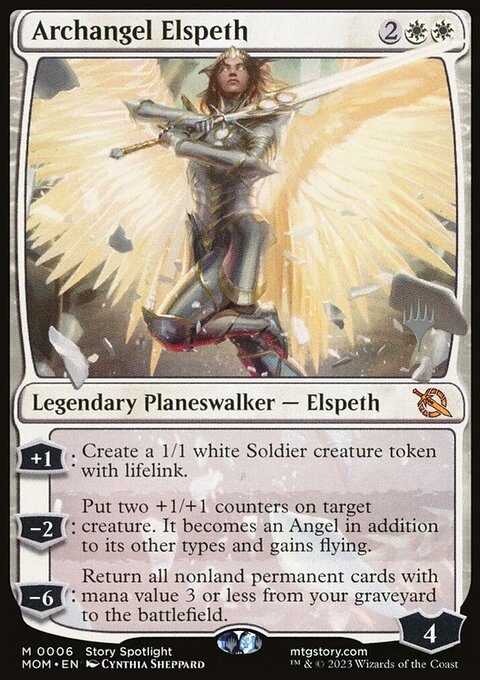 Archangel Elspeth, March of the Machine Promos #6p, Magic: The Gathering card
