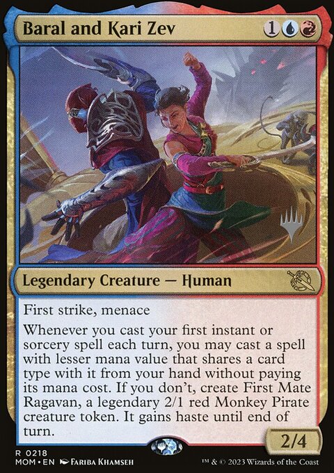 Baral and Kari Zev, March of the Machine Promos #218p, Magic: The Gathering card