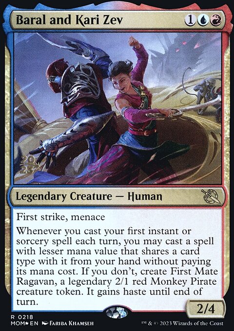 Baral and Kari Zev, March of the Machine Promos #218s, Magic: The Gathering card
