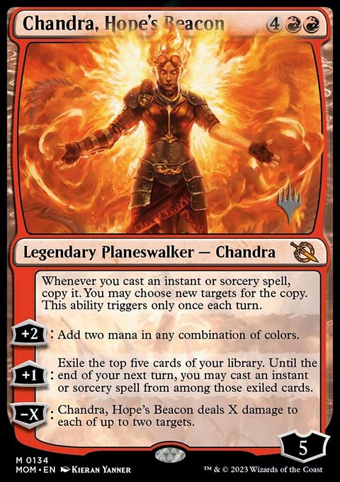 Chandra, Hope's Beacon, March of the Machine Promos #134p, Magic: The Gathering card