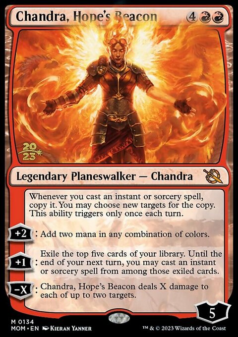 Chandra, Hope's Beacon, March of the Machine Promos #134s, Magic: The Gathering card