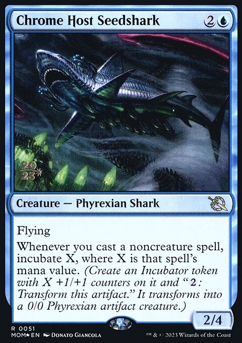Chrome Host Seedshark, March of the Machine Promos #51s, Magic: The Gathering card
