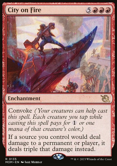 City on Fire, March of the Machine Promos #135p, Magic: The Gathering card