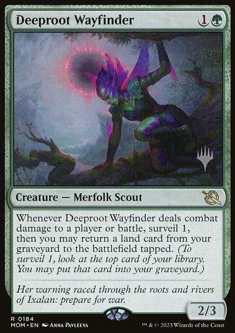 Deeproot Wayfinder, March of the Machine Promos #184p, Magic: The Gathering card