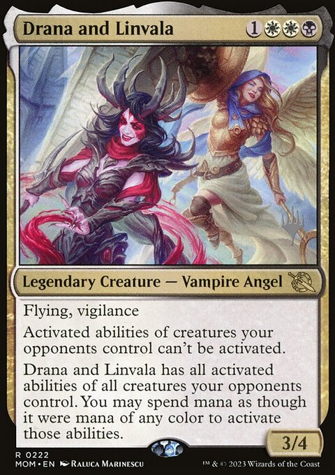 Drana and Linvala, March of the Machine Promos #222p, Magic: The Gathering card