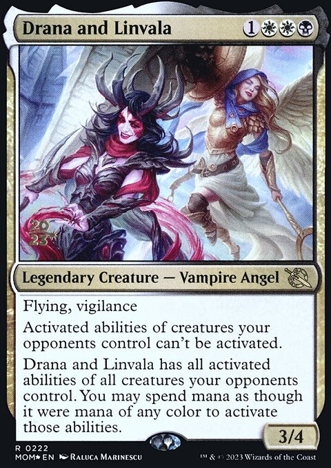 Drana and Linvala, March of the Machine Promos #222s, Magic: The Gathering card