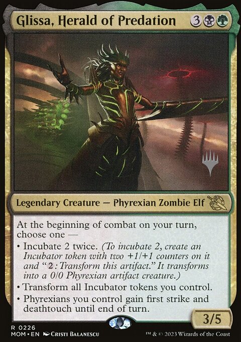 Glissa, Herald of Predation, March of the Machine Promos #226p, Magic: The Gathering card