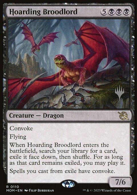 Hoarding Broodlord, March of the Machine Promos #110p, Magic: The Gathering card