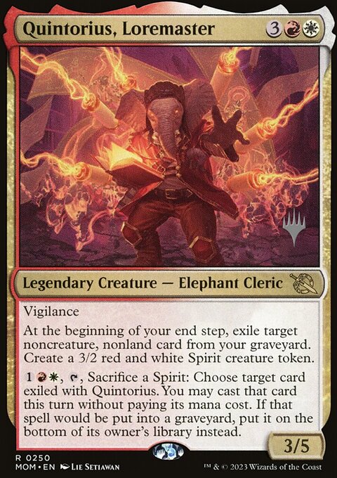 Quintorius, Loremaster, March of the Machine Promos #250p, Magic: The Gathering card