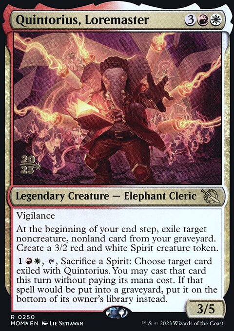 Quintorius, Loremaster, March of the Machine Promos #250s, Magic: The Gathering card